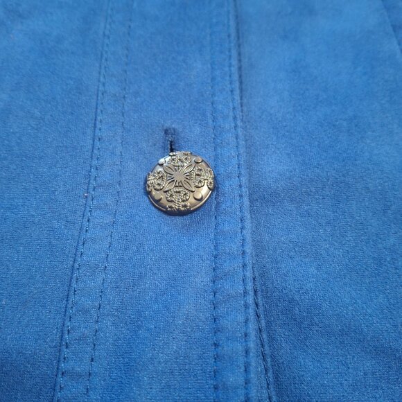 Vintage Conrad C Proportion Petite Sz 12 (LG) Suede Blazer Jacket Buttoned Lined - Picture 12 of 16